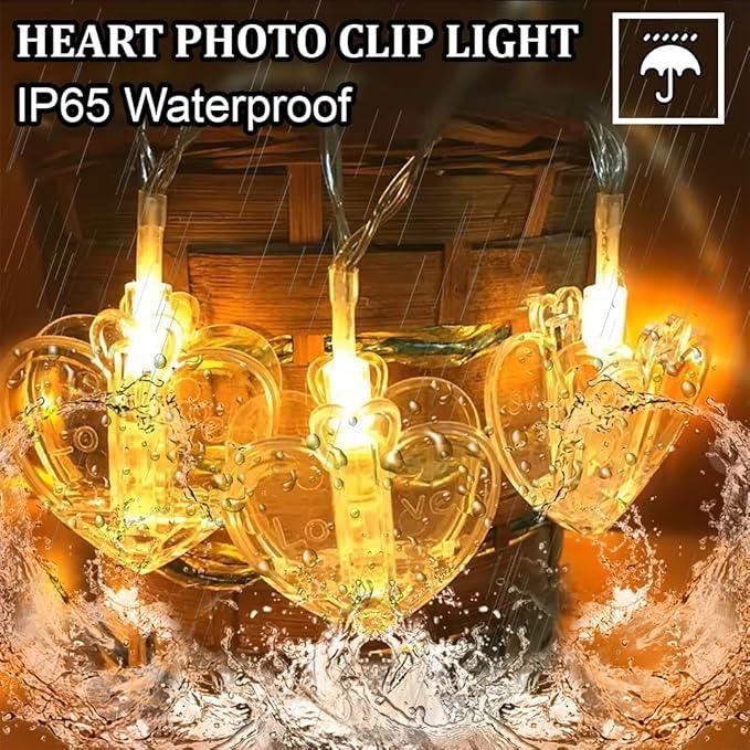 Heart Shaped LED Clip Lights
