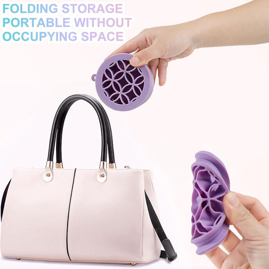 Silicone Makeup Brush Cleaning Cup - Foldable Beauty Tool Organizer