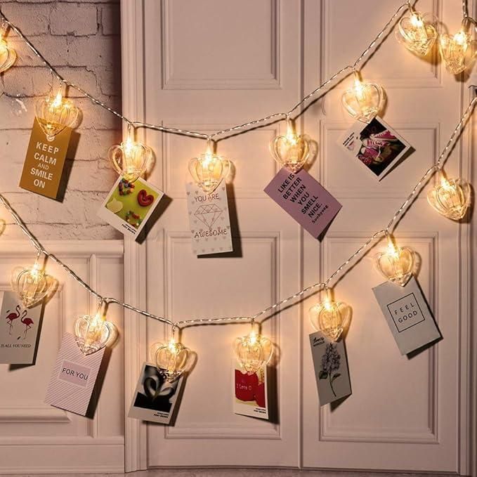 Heart Shaped LED Clip Lights