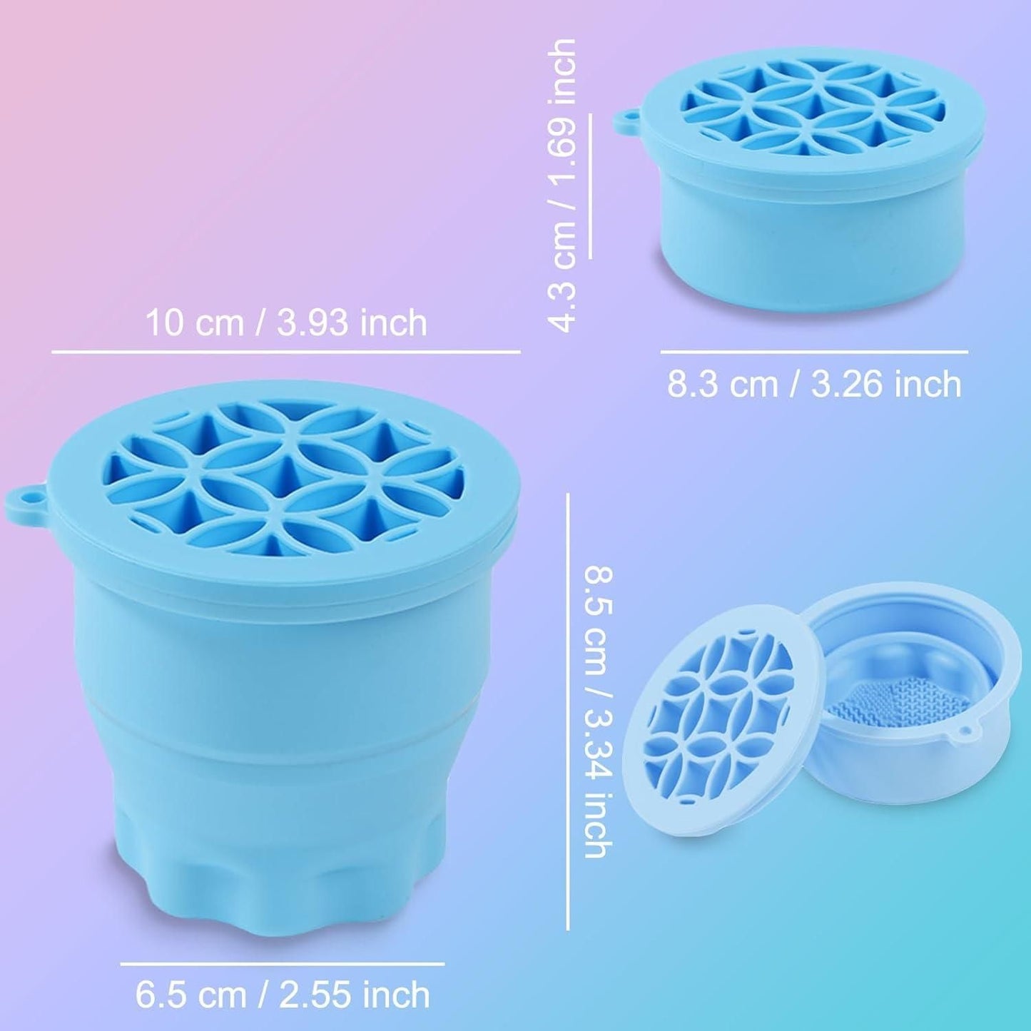 Silicone Makeup Brush Cleaning Cup - Foldable Beauty Tool Organizer